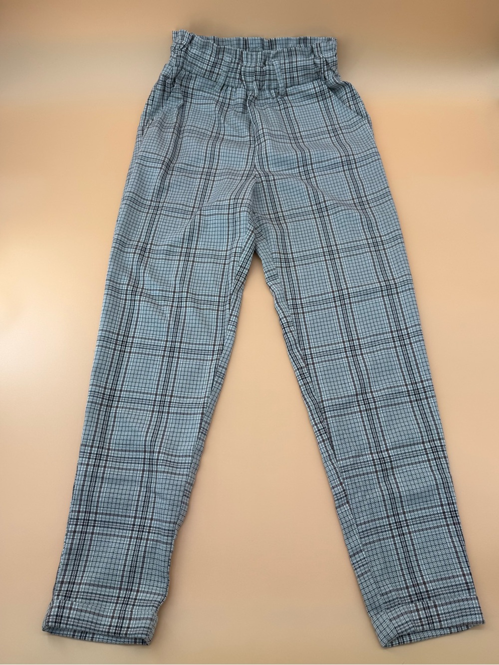 Sonoma Plaid Elastic-Waist High-Waist Dress Up Business Casual Pants Light Gray - Picture 1 of 5